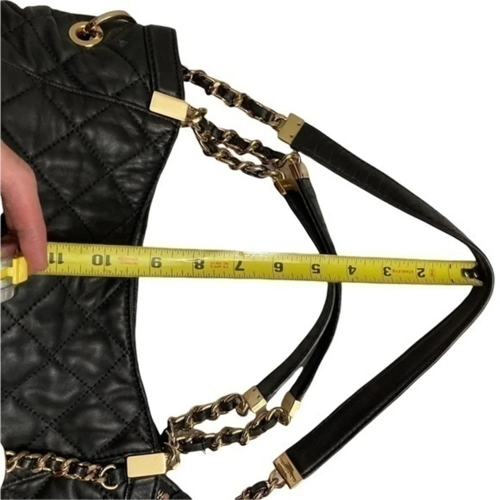 Michael kors black leather quilted bag